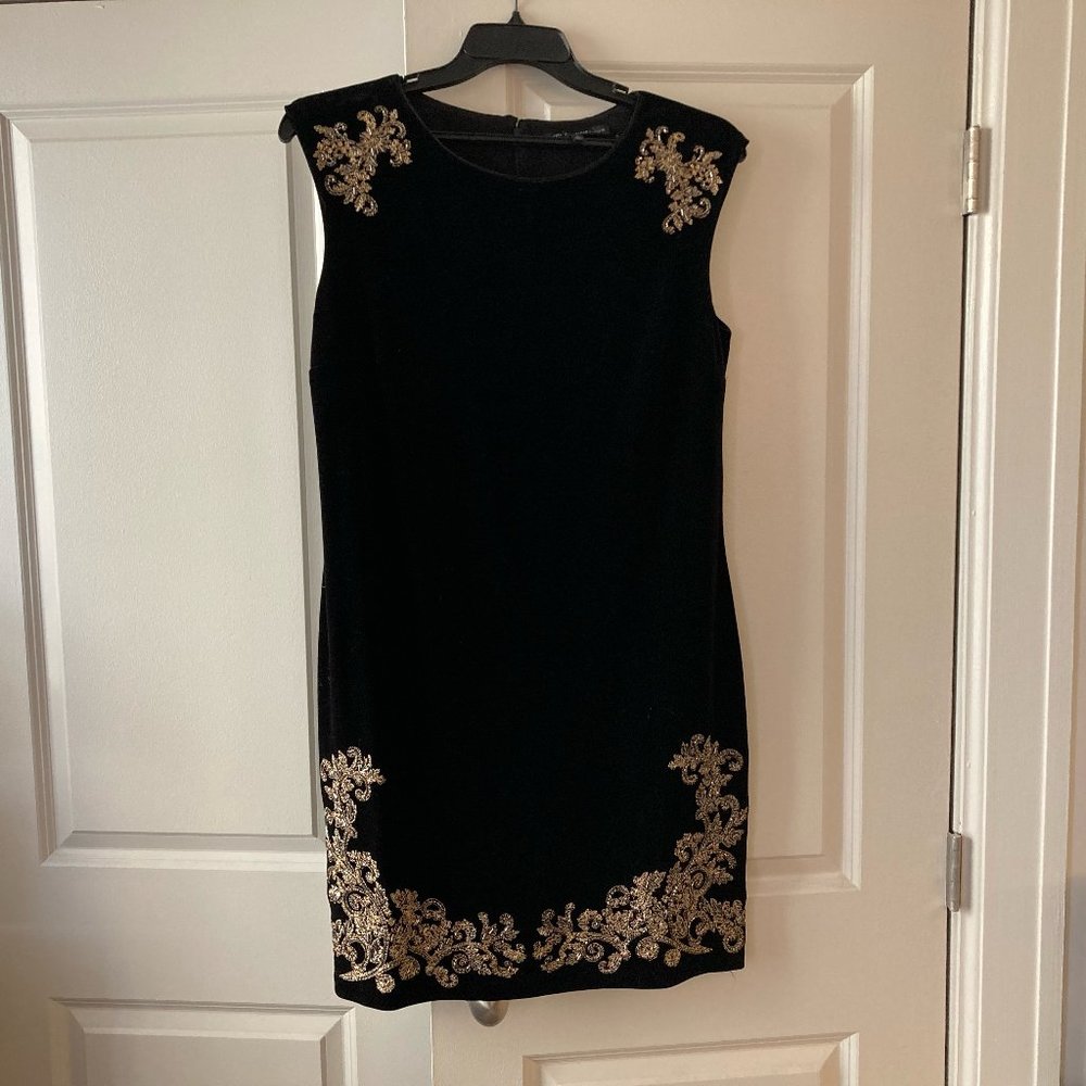 WHITE HOUSE BLACK MARKET Velvet Beaded Dress